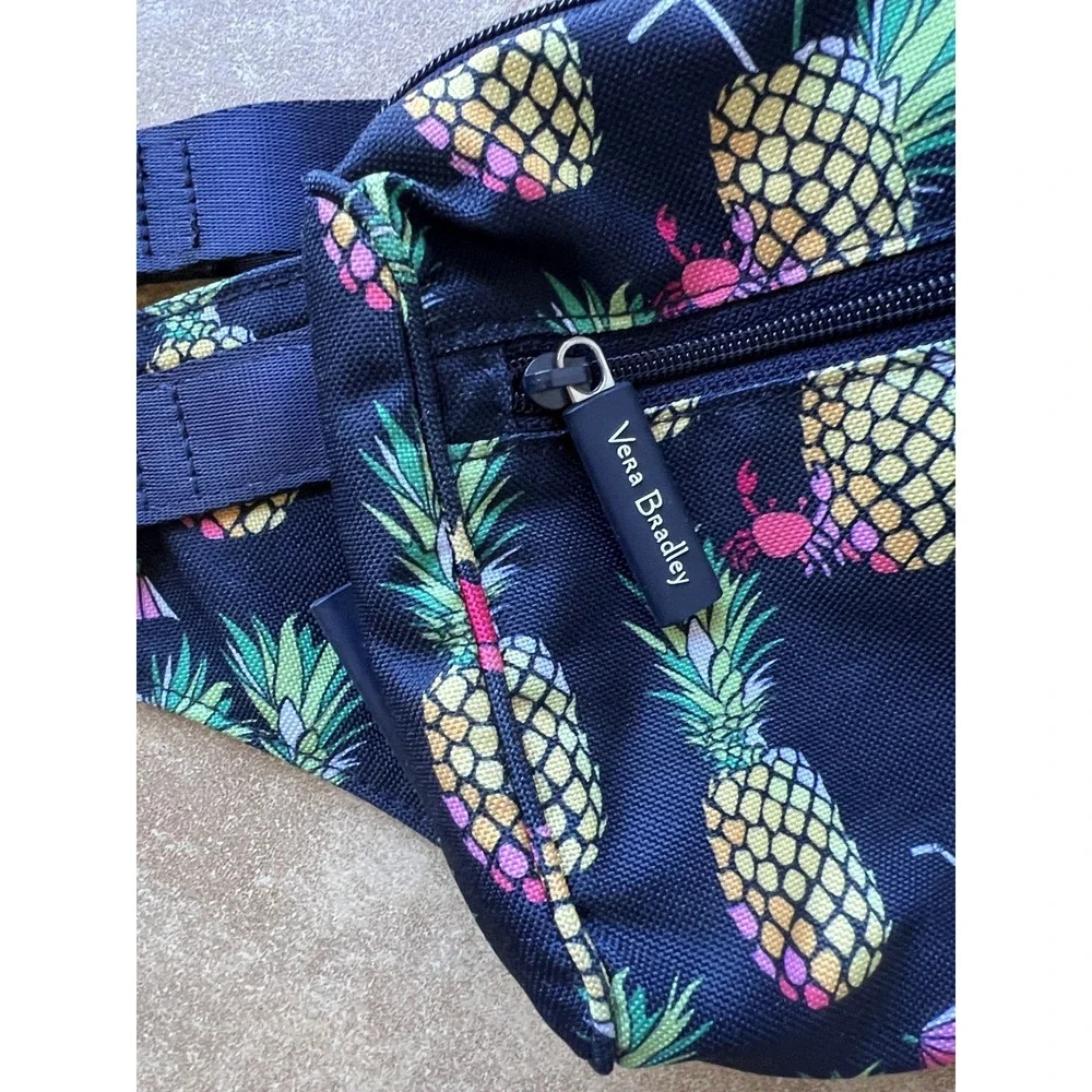 VERA BRADLEY Lighten Up Belt Bag Toucan Party Pineapples Navy Fanny Pack Travel - Picture 8 of 12